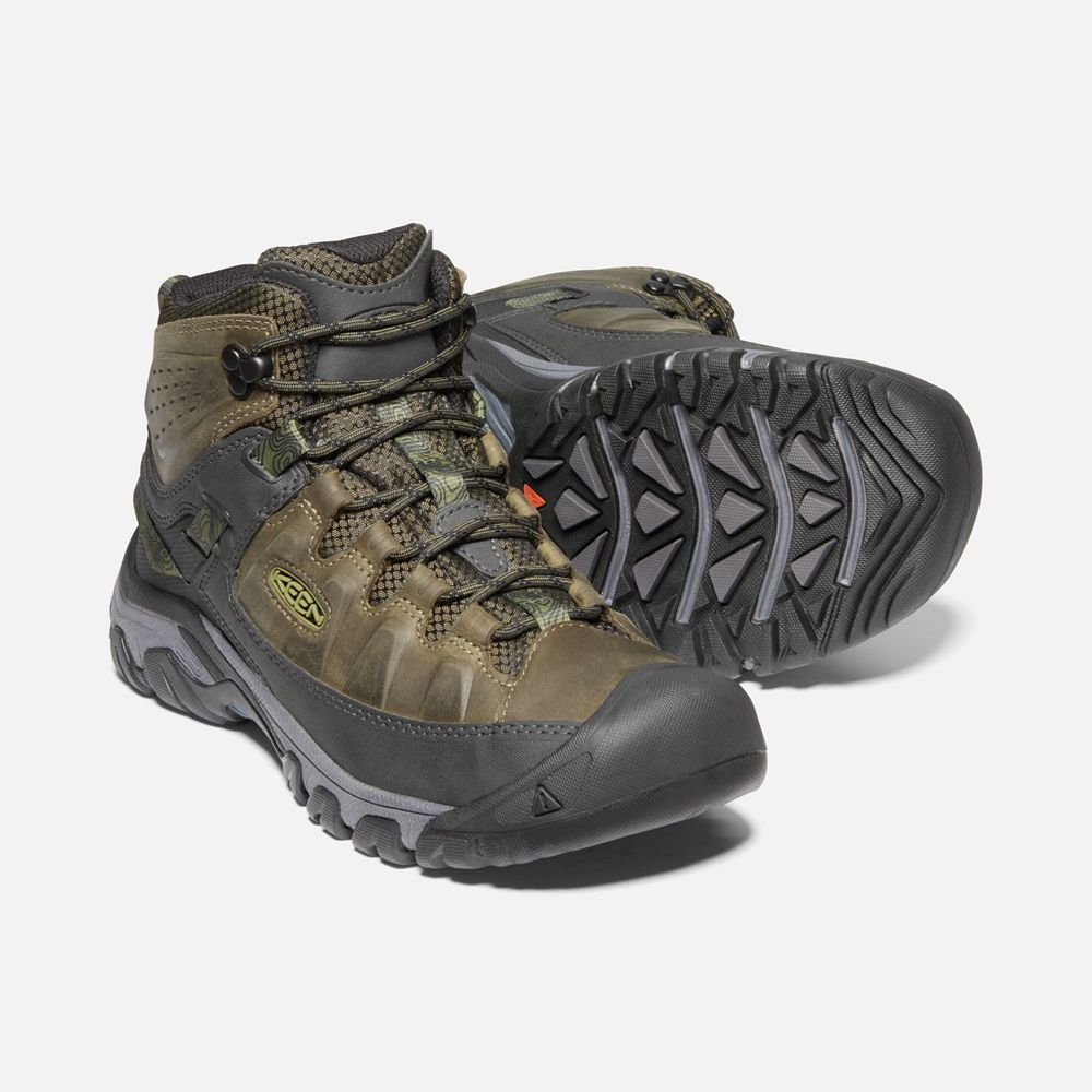 Botas de Seguridad Keen Mexico Verde Oliva/Negros - Hombre Targhee Iii Waterproof Mid - HL8310426